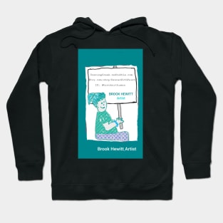 BrookArtHuman logo: signage teal. Hoodie